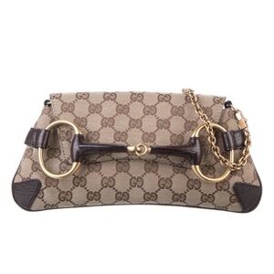 Gucci Tan and Gold Clutch